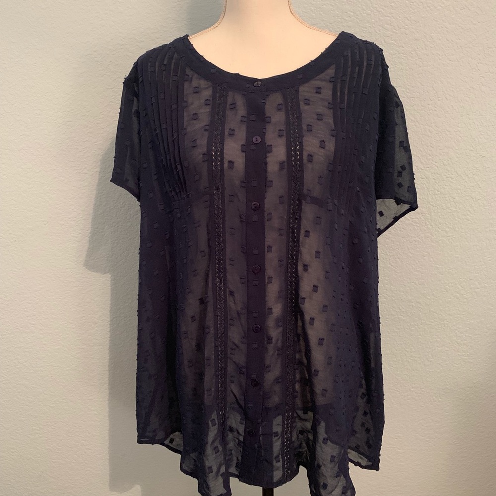 Torrid Textured Chiffon Button Up Top